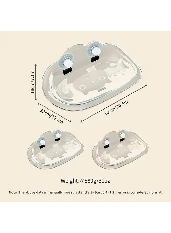 Transparent Brown Cat Hammock Sunning Platform Extra Large Thickened Suction Cup Hanging Bed - Image 2